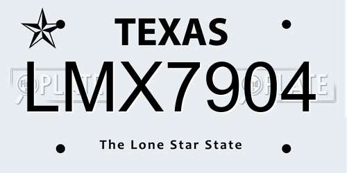 LMX7904 Texas License Plate