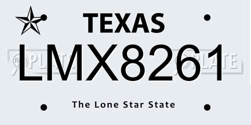 LMX8261 Texas License Plate