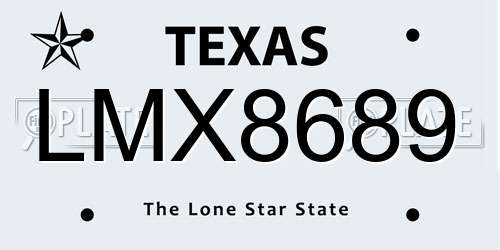 LMX8689 Texas License Plate