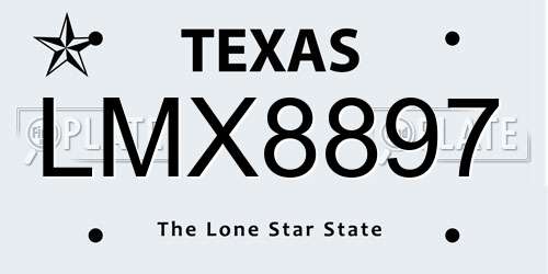 LMX8897 Texas License Plate