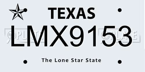 LMX9153 Texas License Plate