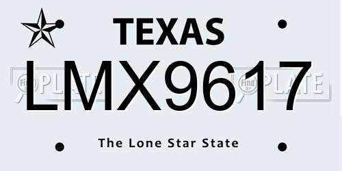 LMX9617 Texas License Plate