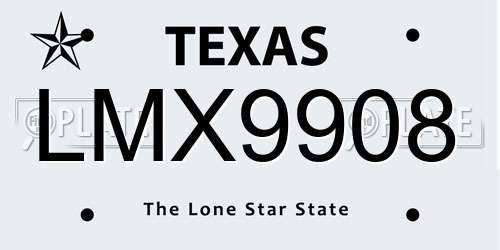 LMX9908 Texas License Plate
