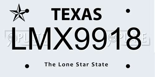 LMX9918 Texas License Plate