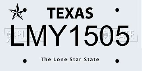 LMY1505 Texas License Plate