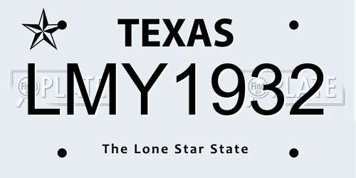 LMY1932 Texas License Plate