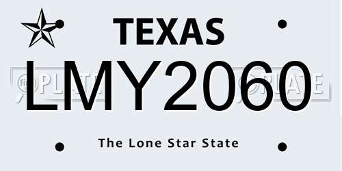 LMY2060 Texas License Plate