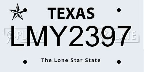 LMY2397 Texas License Plate
