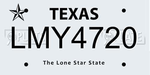 LMY4720 Texas License Plate