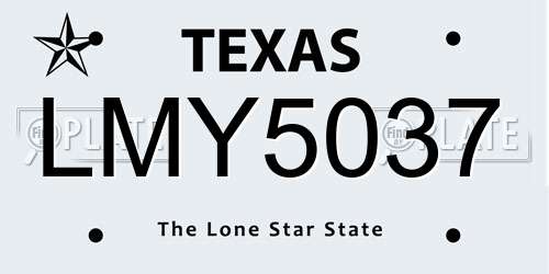LMY5037 Texas License Plate