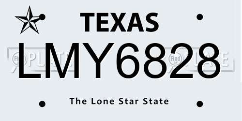 LMY6828 Texas License Plate