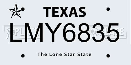 LMY6835 Texas License Plate