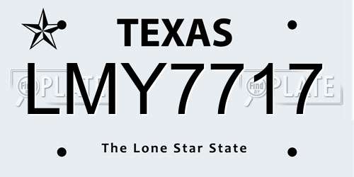LMY7717 Texas License Plate