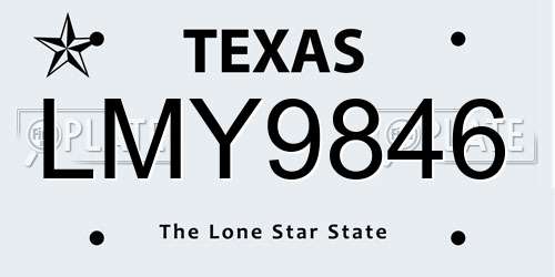 LMY9846 Texas License Plate