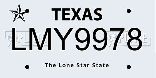 LMY9978 Texas License Plate