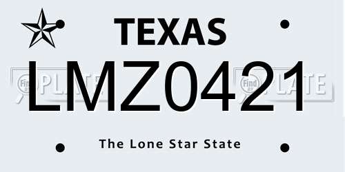 LMZ0421 Texas License Plate