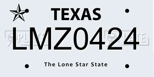 LMZ0424 Texas License Plate