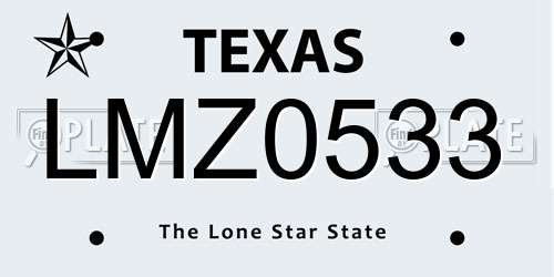 LMZ0533 Texas License Plate