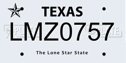 LMZ0757 Texas License Plate