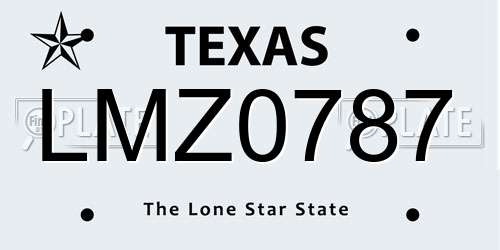 LMZ0787 Texas License Plate