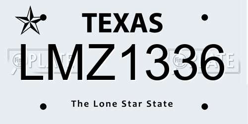 LMZ1336 Texas License Plate
