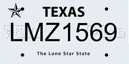 LMZ1569 Texas License Plate