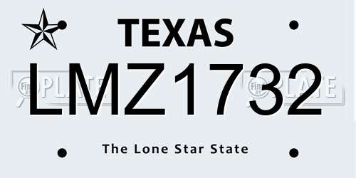 LMZ1732 Texas License Plate
