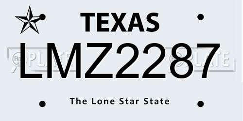 LMZ2287 Texas License Plate