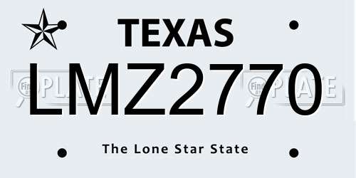 LMZ2770 Texas License Plate