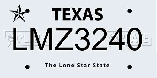 LMZ3240 Texas License Plate