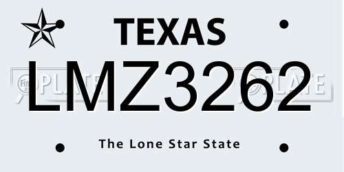 LMZ3262 Texas License Plate