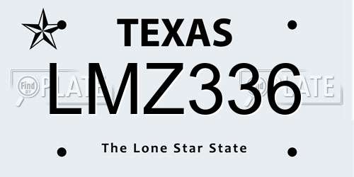 LMZ336 Texas License Plate