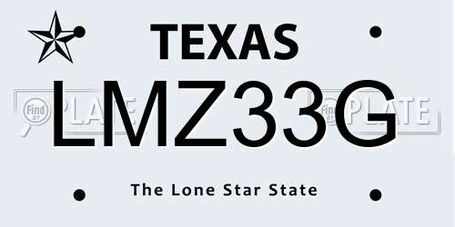 LMZ33G Texas License Plate
