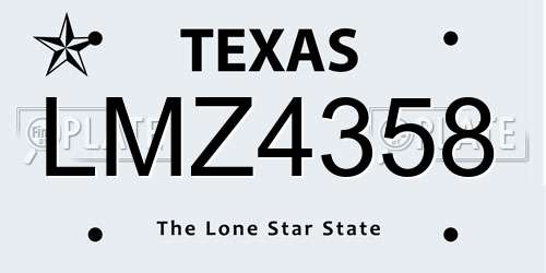 LMZ4358 Texas License Plate
