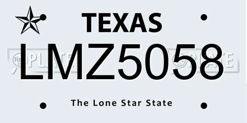 LMZ5058 Texas License Plate
