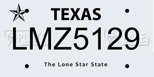 LMZ5129 Texas License Plate
