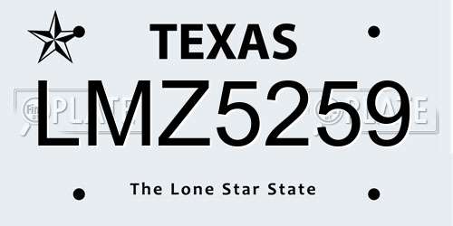 LMZ5259 Texas License Plate