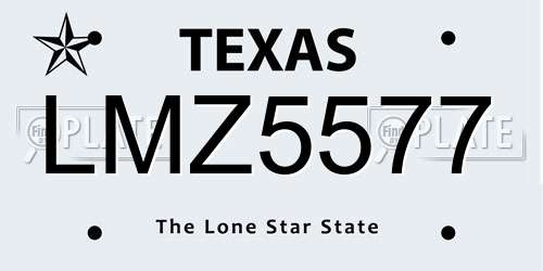LMZ5577 Texas License Plate