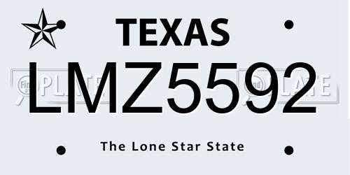 LMZ5592 Texas License Plate