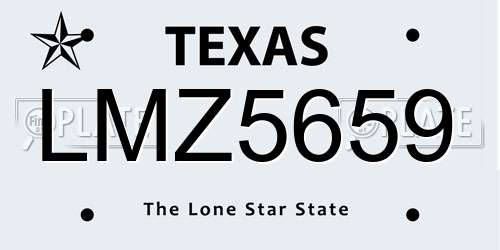 LMZ5659 Texas License Plate
