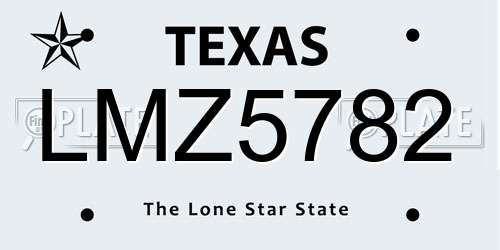 LMZ5782 Texas License Plate