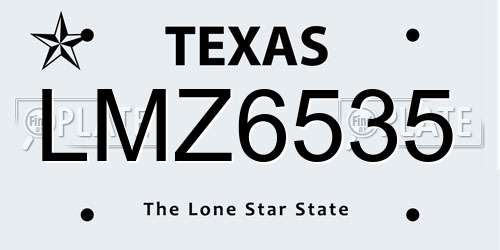 LMZ6535 Texas License Plate