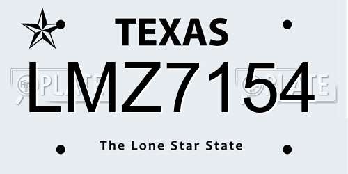 LMZ7154 Texas License Plate