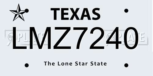 LMZ7240 Texas License Plate