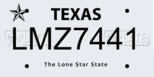 LMZ7441 Texas License Plate