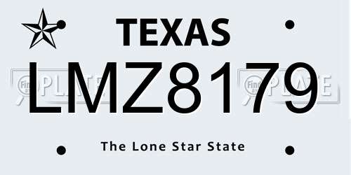 LMZ8179 Texas License Plate