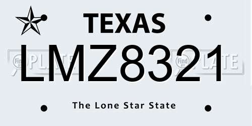 LMZ8321 Texas License Plate