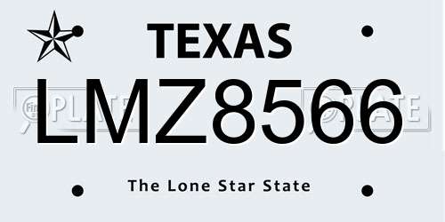 LMZ8566 Texas License Plate