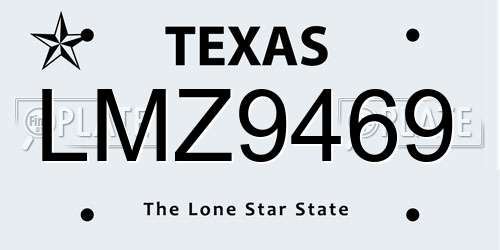 LMZ9469 Texas License Plate