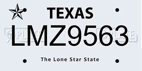 LMZ9563 Texas License Plate